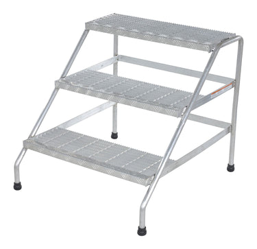 ALUMINUM STEP STAND - 3 STEP WIDE WELDED - Model SSA-3W